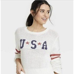 USA Stars Graphic Loose Knit Sweater - Grayson Threads / Target Women's Size S